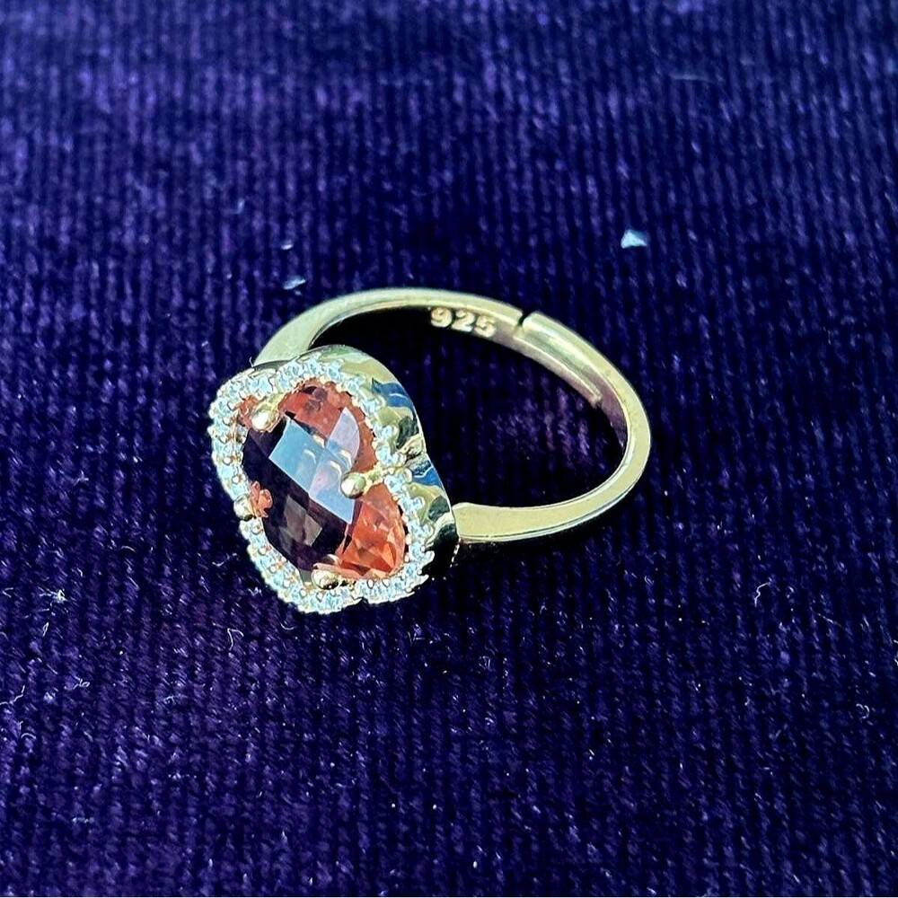 925 Sterling Silver Turkish Zultanite Ring Jewelry for Women, NEW, Gold Plated - Picture 1 of 5